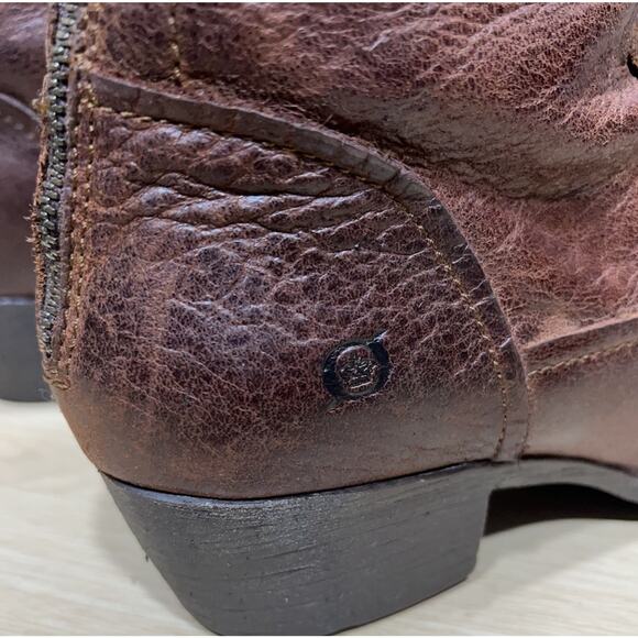 Born Bitsy Knee High Riding Distress Leather Back Zip Boots Brown Women Size 11 - Picture 4 of 15